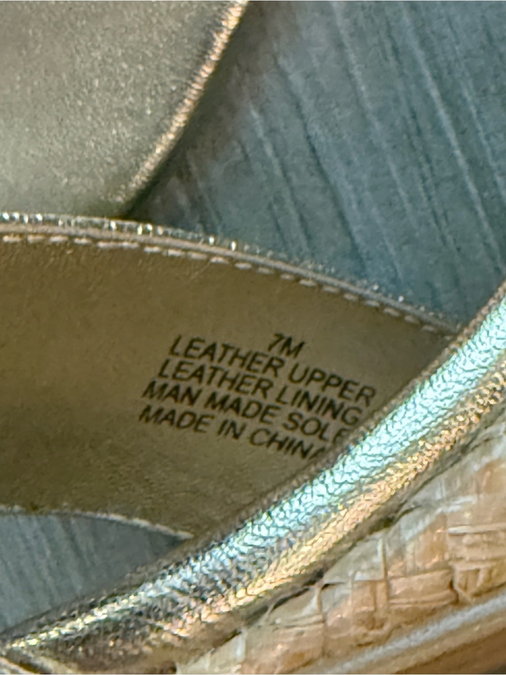 Lilly Pulitzer Metallic Gold Wedge Sandals with Ankle Strap - Picture 3 of 4